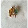 Image 1 : VINTAGE 14K Y GOLD & GEM STONE LOVEBIRDS PIN #1122836