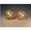 Image 1 : Estate 14K Gold Designer Mop Pearl Earrings #1122982