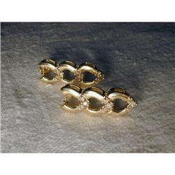 Estate 14K YG Gold Diamond Heart Drop Earrings #1123028