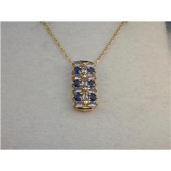 Estate 14K YG Tanzanite Sapphire Pendant Slide #1123110