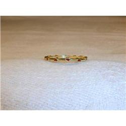 18K YG Hidalgo Red Enamel Hearts Stack Ring #1123128