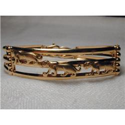 Rare Estate 14K YG Yellow Gold Panther Bracelet#1123138