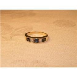 Estate 14K YG Sapphire Diamond Stacking Band #1123146