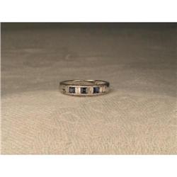 Estate 14K WG Sapphire Diamond Stacking Ring #1123147