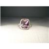 Image 1 : Estate 14K WG Micro Pave Diamond Amethyst Ring #1123154
