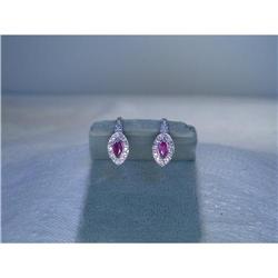 Rare Estate 14K WG Gold Diamond Ruby Earrings #1123157