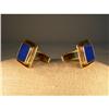 Image 1 : Rare Estate 14K YG Gold Lapis Lazuli Cufflinks #1123177