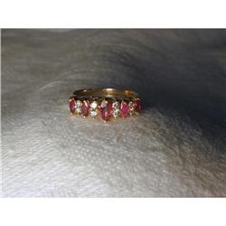 Estate 14K Diamond Marquise Ruby Stacking Band #1123293