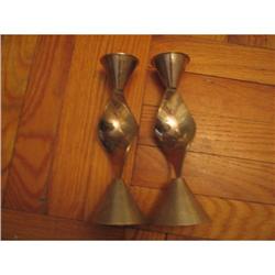Twin Sterling Deco-Style Candle Holder #1123468