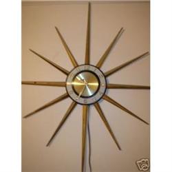 VINTAGE RETRO SUNBURST ELECTRIC WALL CLOCK #1123484