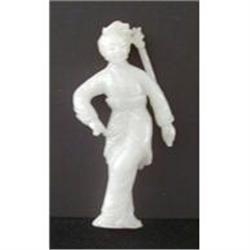 Chinese White Jade Figurine - Dancer in Costume#1123892