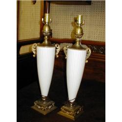 2 Large Pottery/Brass Table lamps #1124356