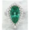 Image 1 : 6.15 CTW Emerald 18K White Gold Diamond Ring