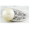 Image 2 : 0.60 CTW Pearl 18K White Gold Diamond Ring