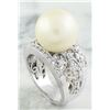 Image 3 : 0.60 CTW Pearl 18K White Gold Diamond Ring