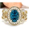 Image 1 : 7.82 CTW Natural Zircon 14K Solid Yellow Gold Diamond Ring