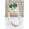 Image 3 : 2.31 CTW Natural Emerald And Diamond Ring In 18K Yellow Gold