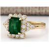 Image 2 : 2.05 CTW Natural Emerald And Diamond Ring In 18K Yellow Gold