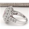 Image 2 : 3.76 CTW Natural Ruby And Diamond Ring In 14k White Gold