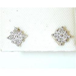 5026 14K Gold Post Earrings w/ Diamonds