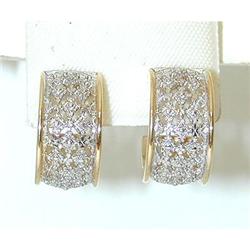 5044 14K 2 Tone Gold Post Earrings