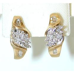 5056 14K Gold Post Earrings w/ Diamonds
