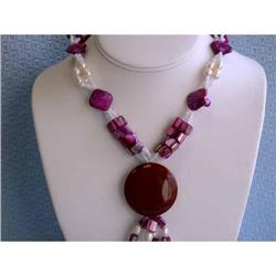 5219 Gemstones and Pearl Necklace