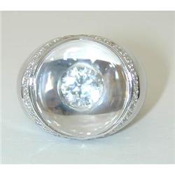 3221 MAUBOUSSIN PARIS 18KW Gold Crystal Ring w/Diamonds