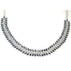 5234 18KW Gold Necklace w/ Sapphire/ Diamonds