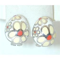 2044 Silver Enamel Earrings