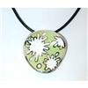 Image 1 : 5246 MENEGATTI Silver/Enamel Pendant w/Leather Necklace
