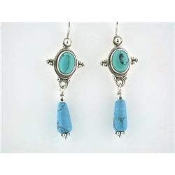 5259 Silver with Turquoise Dangling Earrings