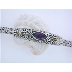 5263 Silver Bracelet with Gold and Amethyst