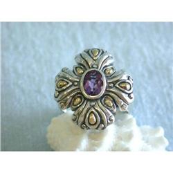 5269 Silver Ring with Amethyst and Gold