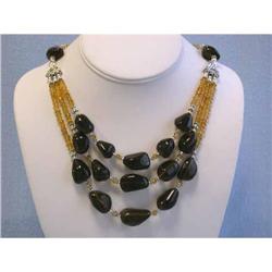 5273 Silver Necklace with Multi-colored Gemstones