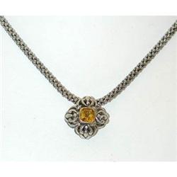 3964 Silver Necklace w/Citrine Pendant