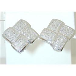 3386 SALAVETTI 18KW Gold Invisible set Diamond Earrings