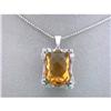 Image 1 : 5513 14k White Gold Necklace with Diamonds and Citrine