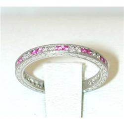 997 Platinum Ring w/Ruby/Diamond