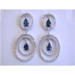 5529 18kw Gold Earrings with Diamonds and Sapphires
