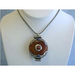5539 Silver Necklace with Agate Pendant