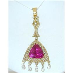 2828 LAURA MUNDER 18k Gold Pendant w/Diamond/Tour