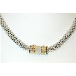 5594 Silver/ 14K Gold Necklace w/ Diamonds