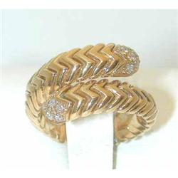 8751 BVLGARI 18K Gold Diamond Ring