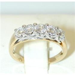 5601 14K 2 Tone Gold Ring w/ Diamonds