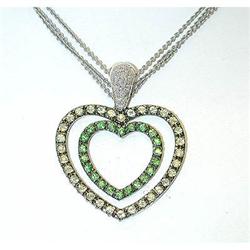 5010 14KW Gold Necklace w/Gemstones/Diamonds Pendant