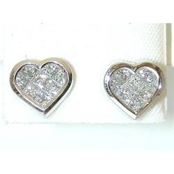 5526 14KW Gold Post Earrings w/ Diamonds