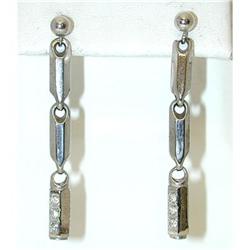 5568 14KW Gold Post Earrings w/ Diamonds