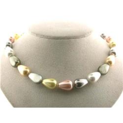 7229 Shell Pearl Necklace with Silver Clasp