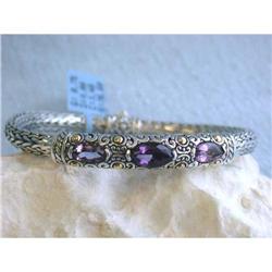 7233 Silver Bracelet with Gold and Amethyst
